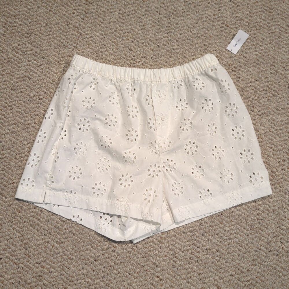 Gap Body Eyelet Sleep Lounge Shorts Womens XS White Pull On